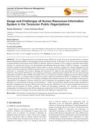 Hris, which stands for human resource information system, is a tool that helps the. Pdf Usage And Challenges Of Human Resources Information System In The Tanzanian Public Organizations