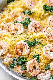 Once the oil begins to shimmer, add the garlic, red. Spaghetti Squash Shrimp Scampi The Endless Meal