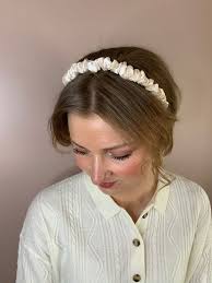 Ivory ruffle headband