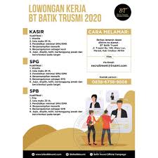 Arta boga cemerlang (ot group) untuk freshgraduate bulan agustus 2021 saat ini pt. Loker Cirebon Lowongan Kerja Batik Trusmi 2020 Ditutup Facebook