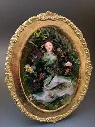 Ooak Art Doll Ophelia By Millais Gold Framed Picture Resin Etsy Ooak Art Doll Art Resin Sculpture