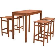 Biete einen sehr schönen massiven. 5 Teilig Bar Set Hocker Tisch Eukalyptus Holz Geolt Outdoor Garten Terrasse Hof