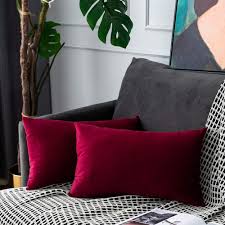 Upopo 2er Set Samt Kissenbezug Dekorative Einfarbig Kissen Weich Kissenhulle Kissenbezuge Dekokissen Zierkissen Sofakissen Fur Zierkissen Dekokissen Sofakissen