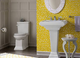 Floral or pastoral patterns featuring yellow flowers or birds can be a great choice, adding a natural and soothing element to a more traditional or vintage bathroom design. 15 Charming Yellow Bathroom Design Ideas Home Design Lover