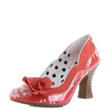Details About Womens Ruby Shoo Viola Coral Orange Floral High Heel Shoes Shu Size
