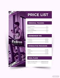 Gym Price List Template In 2020 Gym Prices Price List Template Price List Design