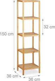 relaxdays badkamerrek grenen 5 etages keukenrek smal rek badkamermeubel hout badkamer kasten badkamermeubel handdoeken badkamermeubel hout