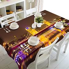 Dbtxwd Tablecloth 3d London Bridge Night Scene Polyester Printing Dust Proof Thickened Dinner Decorative Table Cover Table Cloth Table Decorations Table Covers