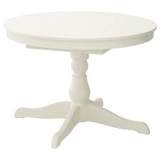 Ingatorp Extendable Table White Max Length 61 Ikea Runt Bord Tabeller Bord Design