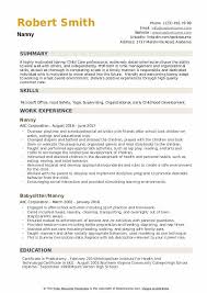 Nanny Resume Samples Qwikresume