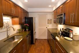 The black and dark colors. Fantastic Space Saving Galley Kitchen Ideas