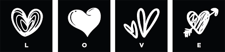 Black and white art for master bedroom. Black And White Hearts Canvas Art For Bedroom Tenstickers