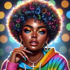 💚One with Nature💚 4k airbrush oil painting of a carmel african american  woman wearing long locs adorned with green leaves, flawless make up, her  body is infused into the roots of a