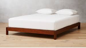This platform bed offers strong, reliable support for your mattress and looks great in dreamland. Cb2 Simple Wood Bed Base Queen 62 Wx83 Dx8 H 300 00 Sku 633181 Wood Bed Frame Wood Beds Simple Bed