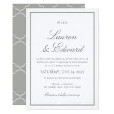 Simple Elegance Wedding Invitation Gray Border Zazzle Com Wedding Invitation Card Design Elegant Wedding Invitation Card Unusual Wedding Invitations