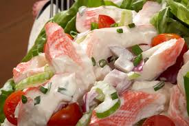 This crab salad is a blend of imitation crab, vegetables and herbs, all tossed in a simple creamy dressing. Simple Imitation Crab Salad Harbor Seafood Harbor Seafood