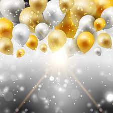 The gold and silver coins of the bitcoin stands on the black background in front of the white keyboards. Free Vector Celebration Background With Gold And Silver Balloons