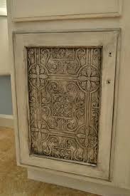 Textured Wallpaper On Cabinet Doors Faux Tin Tiles Faux Tin Tin Tiles
