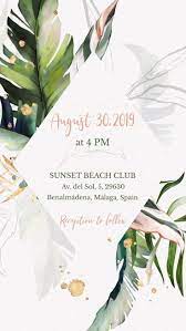 Looking For An Elegant Tropical Wedding Invitations This Watercolours Digi Digital Wedding Invitations Electronic Wedding Invitations Wedding Invitation Video