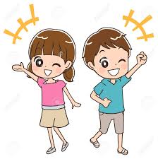 Niños Y Niñas Están Bien Ilustraciones Vectoriales, Clip Art ...