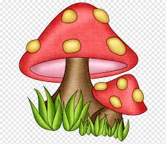 A closeup shot of cute cartoon dragon, mushroom and flower figurines on a. Mushroom Cartoon Mushroom Orange Mushroom Cartoon Cartoon Png Pngwing