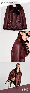 Zara Faux Fur Leather Biker Jacket Blazer Coat Xs Zara Biker Jacket Blazer Coat