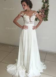 Long bridesmaid dress v neck split formal dresses for women wedding floor length empire waist evening gowns. A Line Princess Off The Shoulder Sweep Train Wedding Dress With Lace Appliques Lace Split Front 002147932 Mvbridal