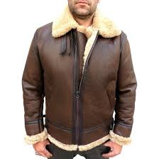 Blouson Bombardier Marron Pour Homme Peau Lainee Cuir De Mouton Retourne Doublure Laine Mouton Veritable Col Veste Cuir Homme Blouson Cuir Homme Blouson