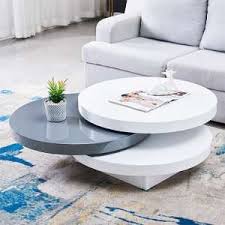 Uking white high gloss 2 tier coffee table with rgb led modern end tea table bedside table with storage for living room/bed room/office,44 x 38 x 50cm. High Gloss Coffee Tables With Storage Furniture In Fashion