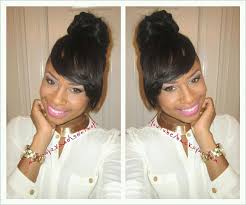If you have a long, straight weave, you have many styling possibilities, including fancy up'dos and bun hairstyles. Easy Side Bangs Bun No Glue No Sew Tutorial Youtube