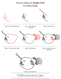 How To Draw An Angler Fish Step By Step Png 600 776 Angler Fish Drawings Draw