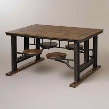 Industrial Cafeteria Tables And Chairs Mobilier De Salon Meuble Metal Meuble Fer Et Bois