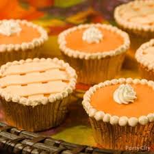 These thanksgiving cupcakes feature all of your favorite fall flavors, like pumpkin spice, cinnamon, and candy apples, and you can even decorate them to resemble turkeys and scarecrows. Party Ideas Pumpkin Pie Cupcakes Thanksgiving Cupcakes Thanksgiving Pumpkin Pie