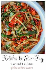 Kohlrabi Stir Fry Using Bulb Kohlrabi Leaves Recipe Kohlrabi Recipes Recipes Stir Fry