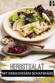 Gebackener Schafkase Im Thymian Haselnussmantel Auf Herbstsalat Rezept Leckere Salate Herbst Salat Rezepte