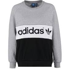 Adidas Black And White Women S Sweatshirt Adidas Originals City Sweatshirt Medium Grey Heather Black 70 Liked On Polyvore Featuring Tops Hoodi Sweatshirts Black Sweatshirts Grey Long Sleeve Shirt