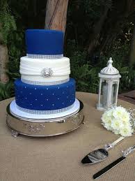 Gold and blue fondant wedding cake. Royal Blue And Gold Wedding Cake Designs Novocom Top