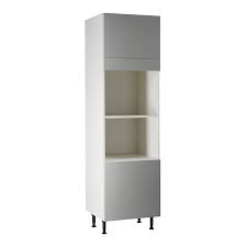 La qualité de sa façade est proche du bois dont il reproduit les veine et le contact. Meuble De Cuisine Ice Inox Facade 2 Portes Bandeau Four Caisson Colonne L 40 Cm Castorama