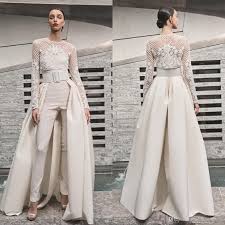 Overall jumpsuit strandmode sommermode einteiler sommer avo8. Discount 2019 Beach Wedding Dresses Women Jumpsuits With Detachable Skirt Satin Sweep Train Sweetheart Country Bridal Gowns With Jacket Long Sleeve Backless Wed In 2020 Overall Damen Brautkleid Lange Armel Kleider Online Bestellen