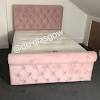 Durable plush velvet upholstery, elegantly carved legs, caster wheel feature, large seating area, pink, birchwood, cotton velvet, w95 x d86 x h82cm, assembly info: 1