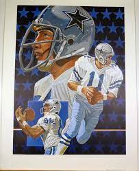 Vintage 1980 S Dallas Cowboys Danny Randy White Drew Pearson Print Poster Ebay Nfl Football Art Cowboys Football Art