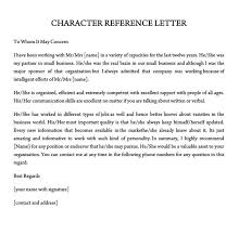 Character Reference Letter 30 Samples For Court Immigration Job Etc