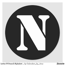 Select from 2030 premium letter n of the highest quality. Letter N Stencil Alphabet By Janz Black Classic Round Sticker Zazzle Com Lettering Scrapbook Letters Stencils Printables