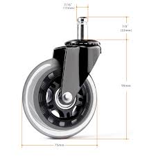 equal 3 inch office chair caster wheels rollerblade style w universal fit