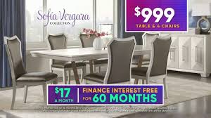 The sofia vergara collection comprises beautifully crafted, contemporary designed furniture groupings for living, dining and bedrooms along with accessories. Rooms To Go July 4th Hot Buys Tv Commercial Sofia Vergara Collection Timeless Dining Set 999 Ispot Tv