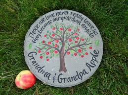 In loving memory personalized garden stone. Memorial Stepping Stone Personalized Garden Stone Apple Etsy Memorial Garden Stones Memorial Garden Memorial Stones