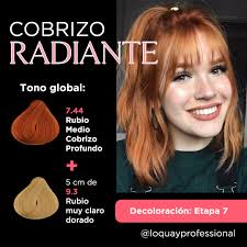 🔥 Un tono cálido y radiante que siempre destaca. Te compartimos la fórmula  para este tono Cobrizo Radiante. Consigue tus productos en tienda.loquay.com