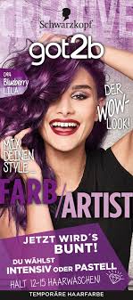 In diesem video zeigen wir dir unsere lila und pinken nagellacktöne und woraus sie. Schwarzkopf Got2b Tonung Farb Artist Blueberry Lila 094 1 St Dauerhaft Gunstig Online Kaufen Dm De