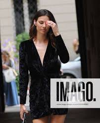 Milan, Dayane Mello in a velvet mini dress leaves the restaurant Milan,  20-09-2023 Dayane
