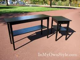 If the drawers, top, or base of the furniture piece are different woods, the stain will look like it's a different color on each section and it would be a better choice to paint rather than stain it. Painting Furniture Black Stain Vs Black Paint Staining Furniture Stained Table Wood Patio Furniture